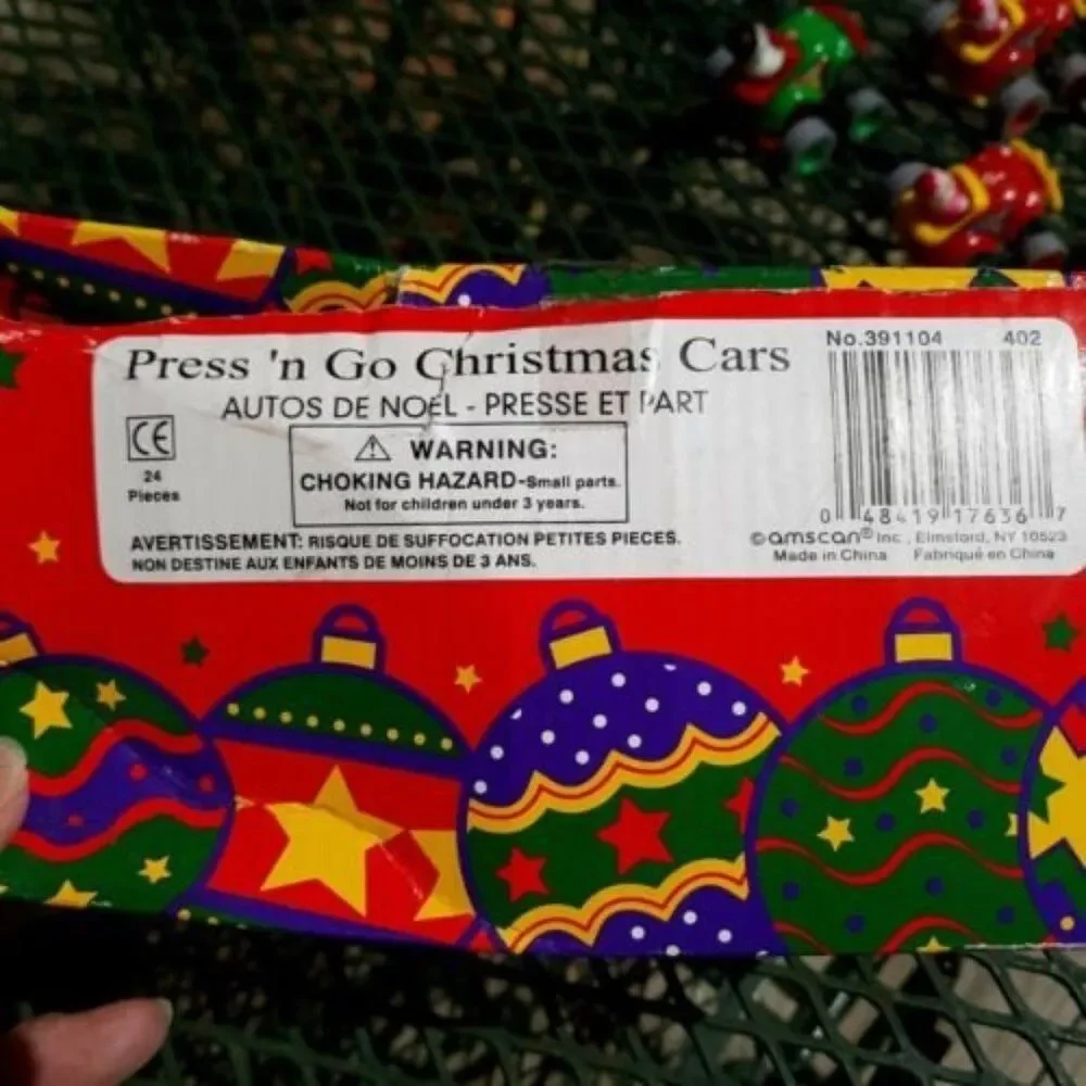 Press 'n Go Christmas Cars Lot Of 9 with Display Box Santa and Snowman Drivers